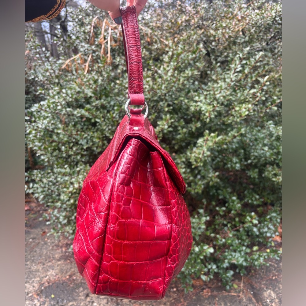 Furla Croc Embossed Shoulder Bag - Picture 11 of 17